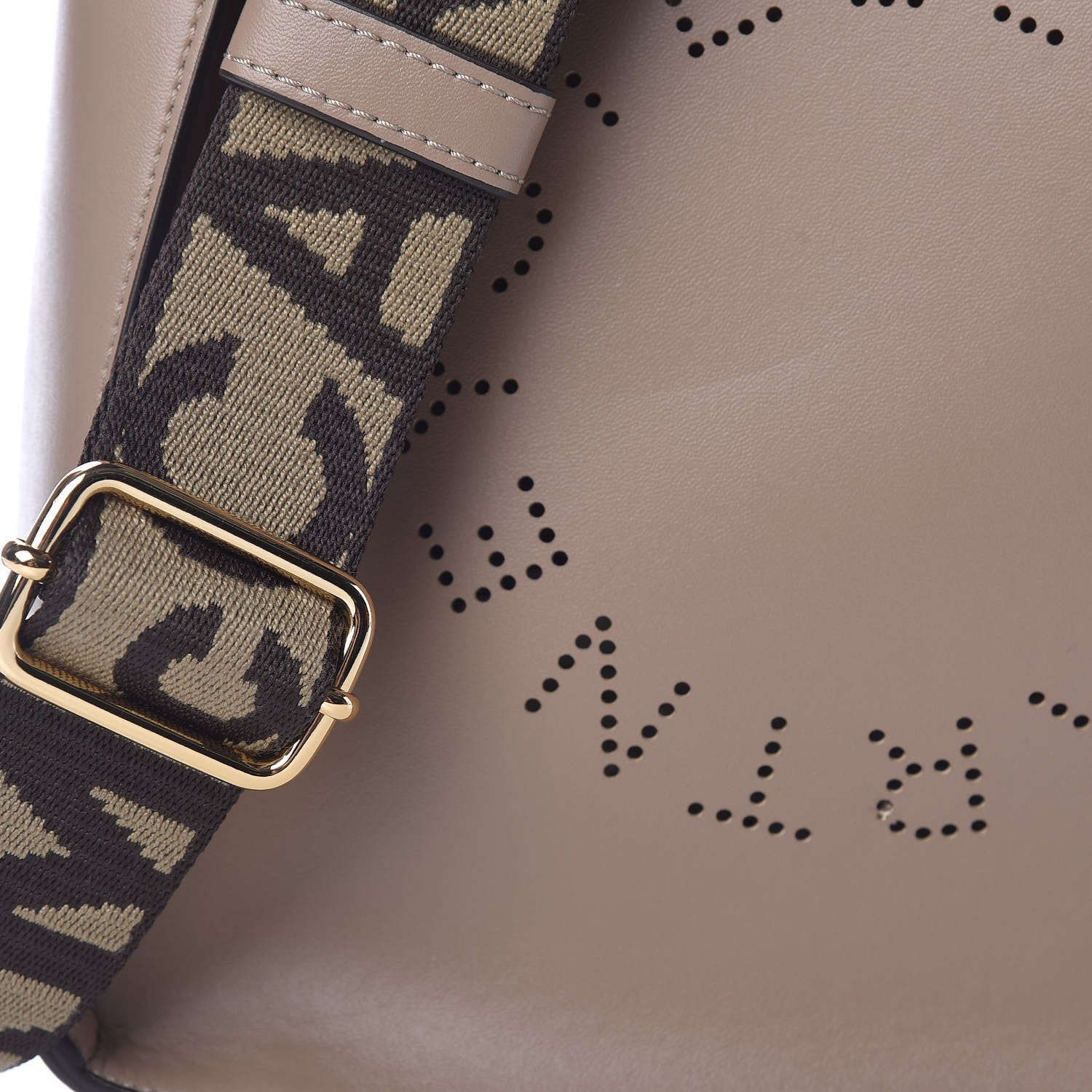 Stella McCartney Eco Alter Nappa Perforated Logo Mini Crossbody Dark Taupe 8 of 10