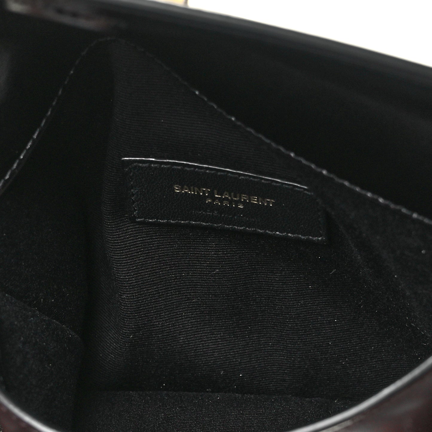 Smooth Shiny Calfskin Monogram Uptown Baby Pouch Black