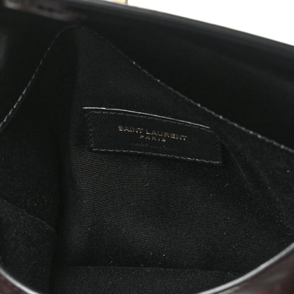 Saint Laurent Smooth Shiny Calfskin Monogram Uptown Baby Pouch Black 5 of 10
