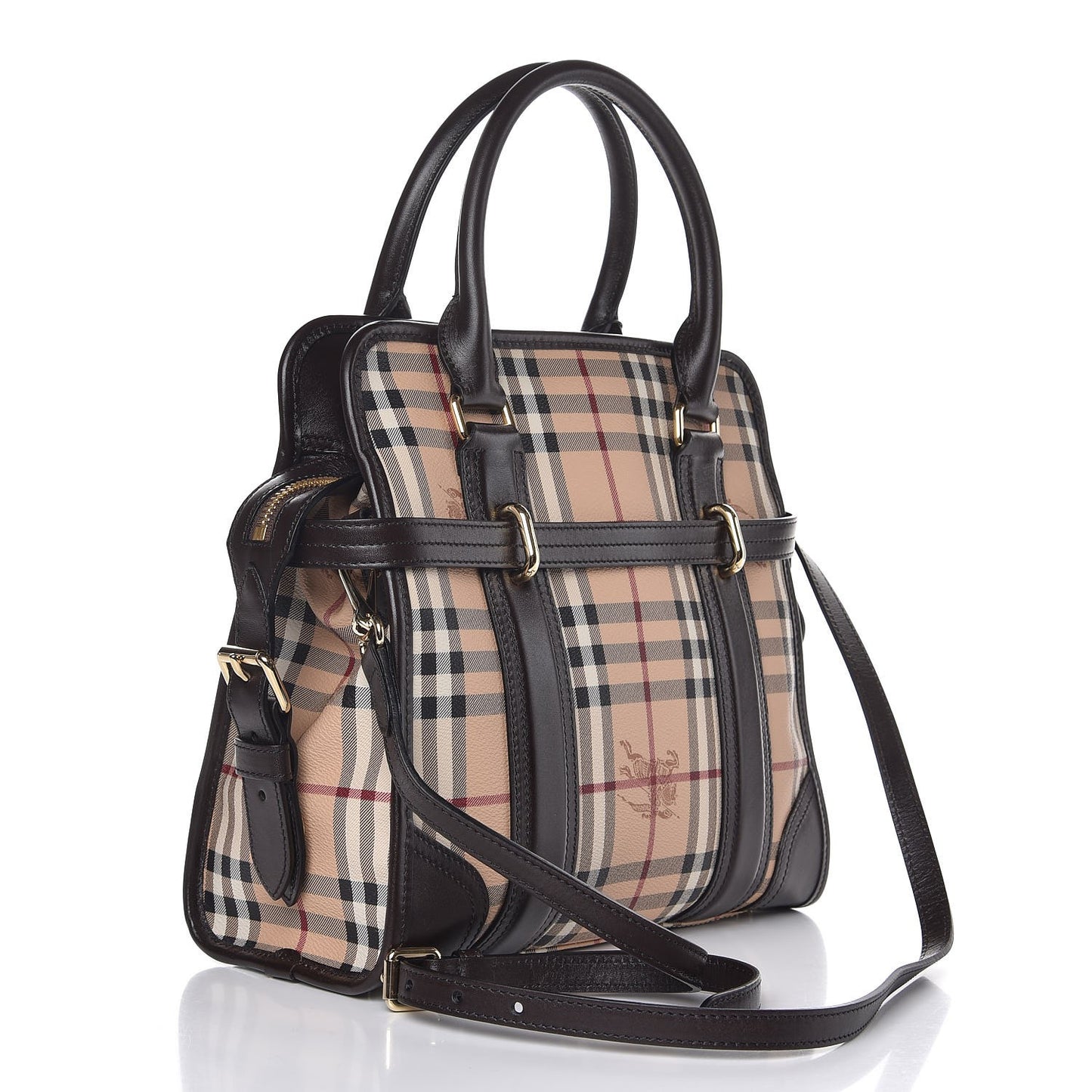 Haymarket Check Medium Minford Portrait Tote Chocolate