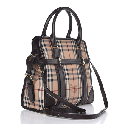 Burberry Haymarket Check Medium Minford Portrait Tote Chocolate 4 of 7