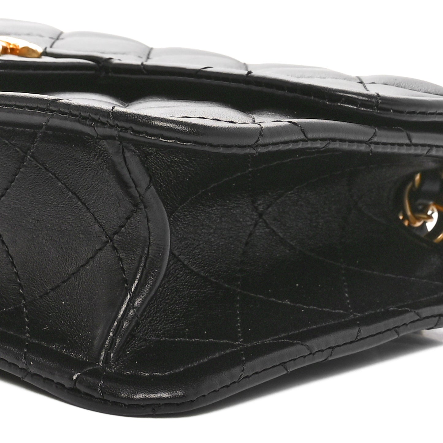 Calfskin Quilted Sweet Crush Flap Bag Black