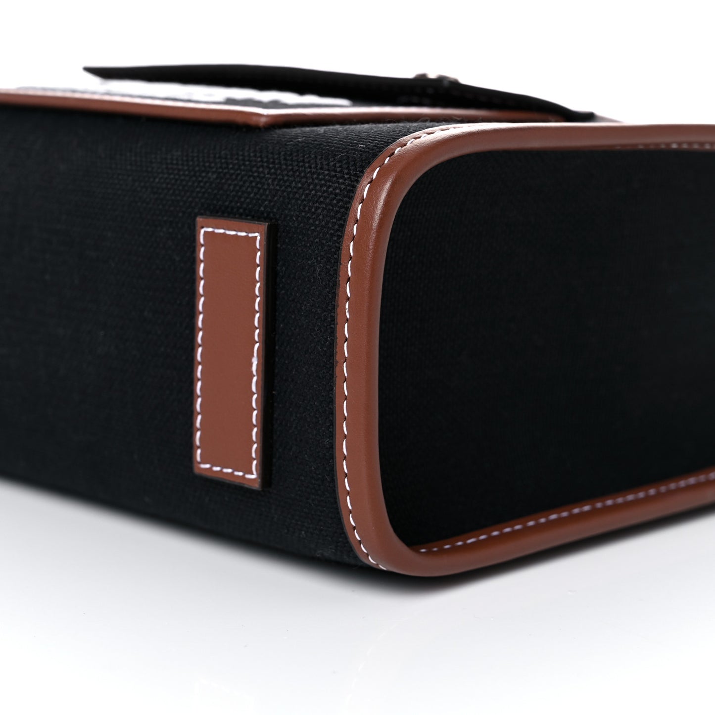 Canvas Smooth Calfskin Mini Two Tone Freya Tote Black Tan