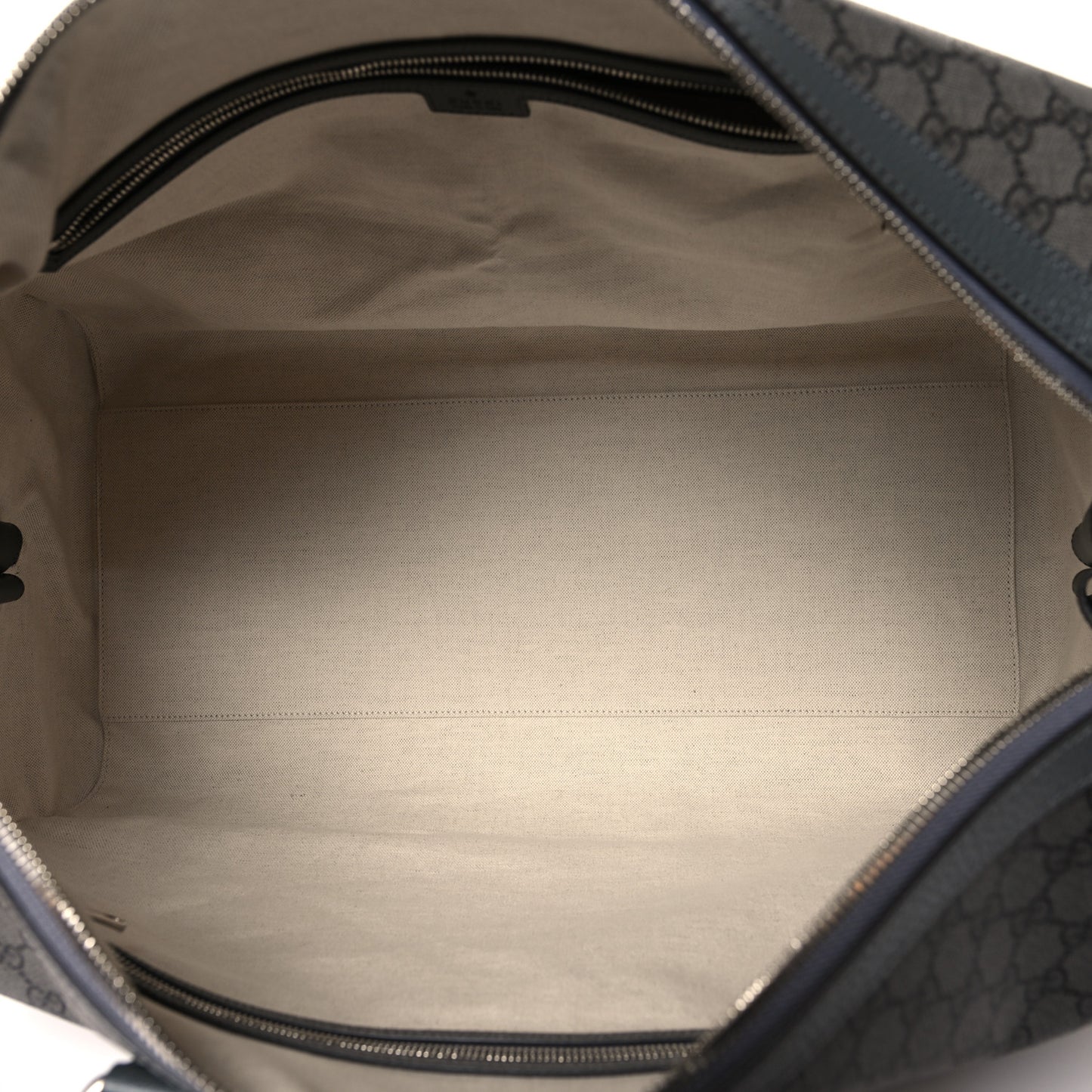 GG Supreme Monogram Textured Dollar Calfskin Large Savoy Duffle Bag Grey Black Graphite Grey
