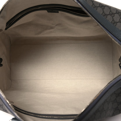 Gucci GG Supreme Monogram Textured Dollar Calfskin Large Savoy Duffle Bag Grey Black Graphite Grey 4 of 11