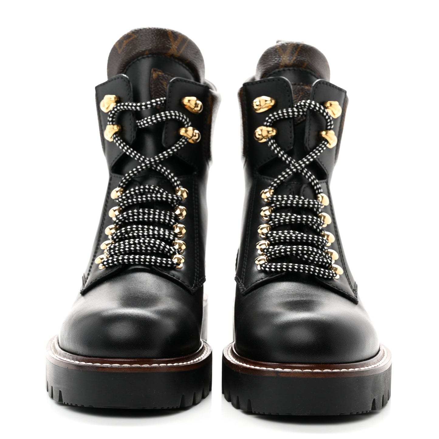 Calfskin Monogram Territory Flat Ranger Boots 37 Black
