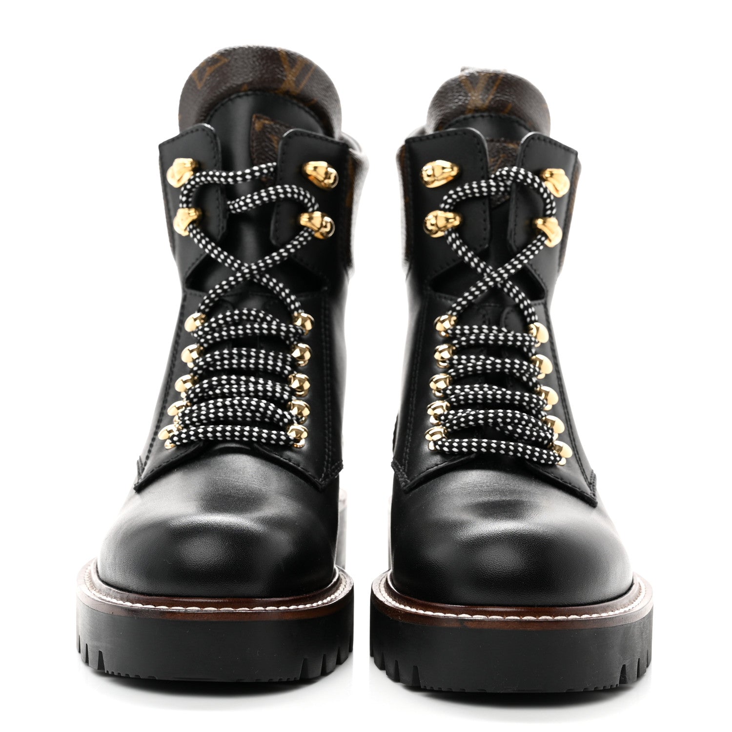 Louis Vuitton Calfskin Monogram Territory Flat Ranger Boots 37 Black 2 of 8