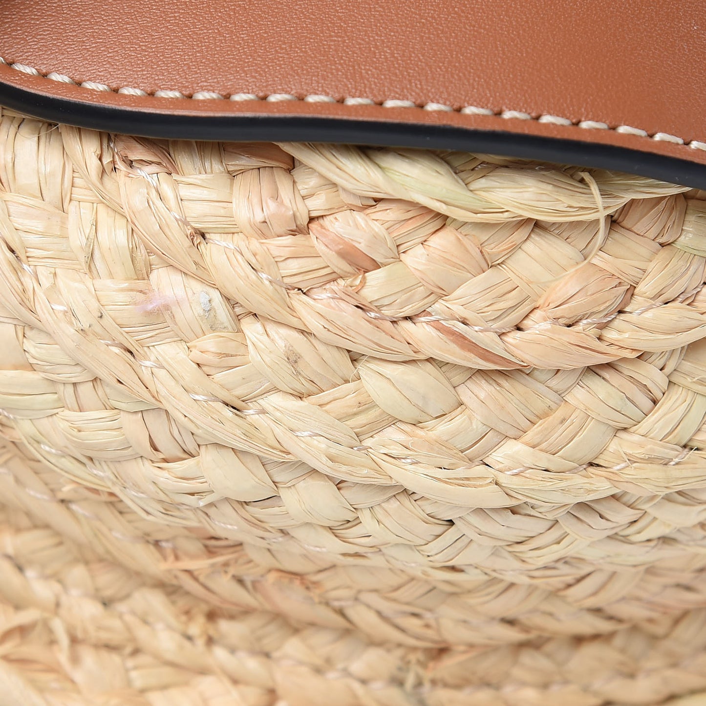 Calfskin Raffia Mini Gate Crossbody Bag Natural Tan