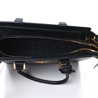 Prada Saffiano Soft Calfskin Small Zippered Tote Black 5 of 11
