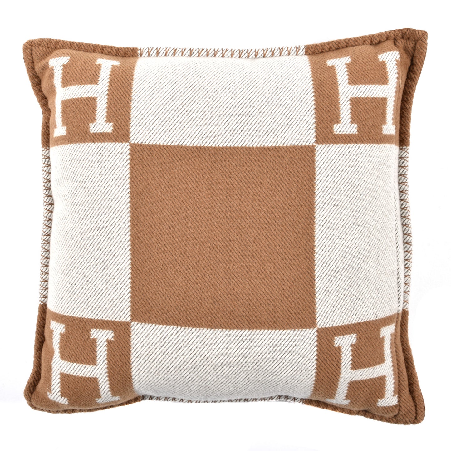 Wool Cashmere Avalon Pillow PM Ecru Camel