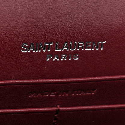 Saint Laurent Calfskin Crocodile Embossed Kate Monogram Tassel Chain Wallet Rouge Legion 6 of 12