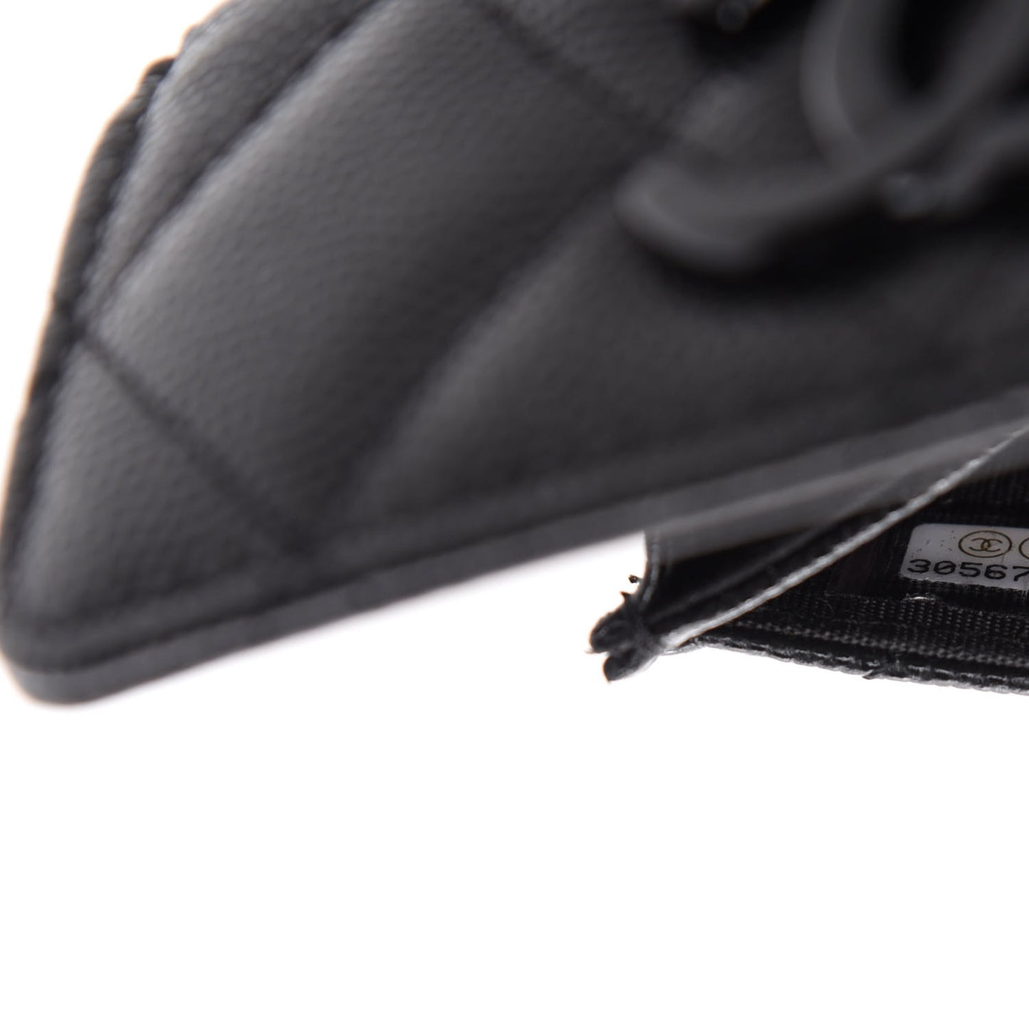 Caviar Quilted My Everything Flap Card Holder Black