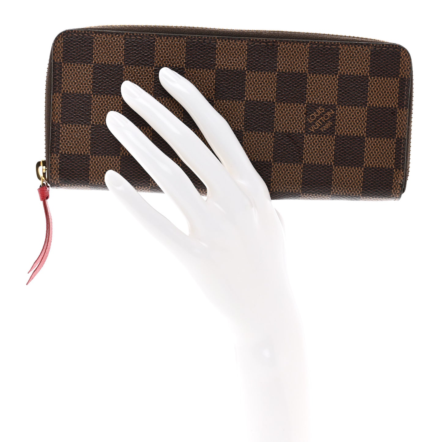 Damier Ebene Clemence Wallet Cherry