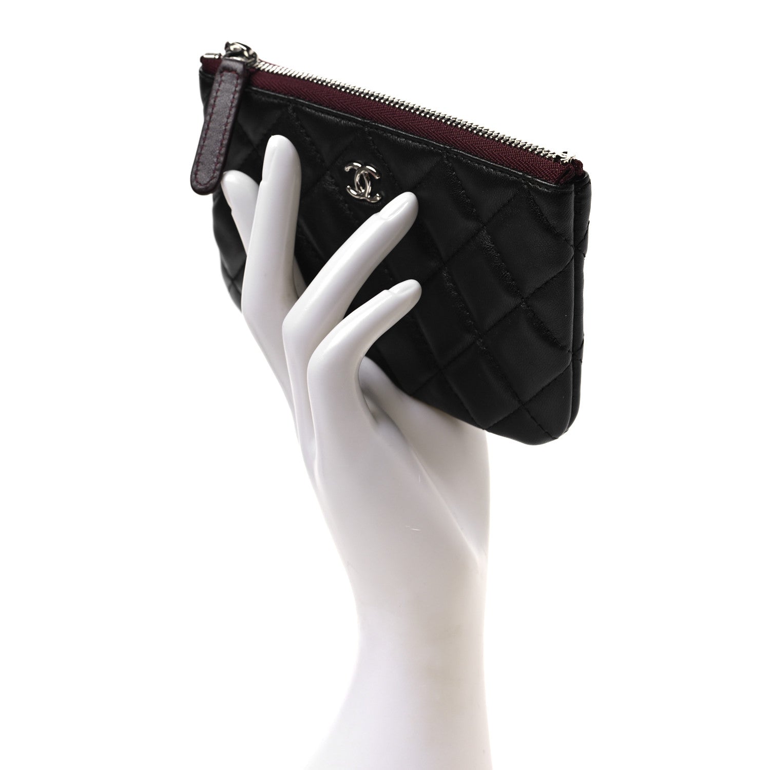 Chanel Lambskin Quilted Small Cosmetic Case Black 2 of 8