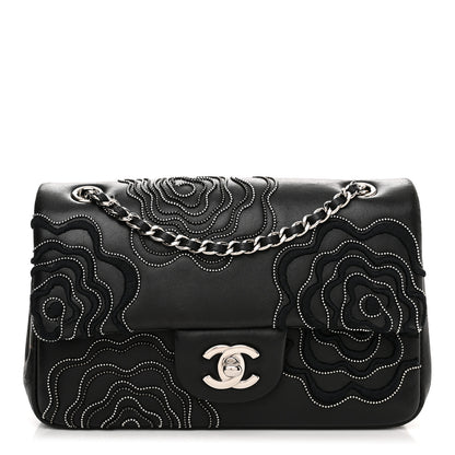 Chanel Lambskin Embroidered Camellia Follies Flap Black 1 of 13