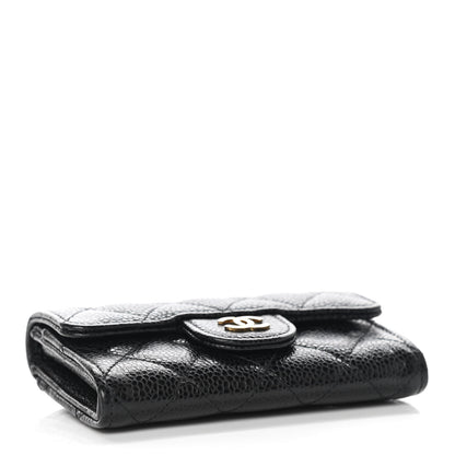 Chanel Caviar Quilted Flap Card Holder Wallet Black 4 of 8