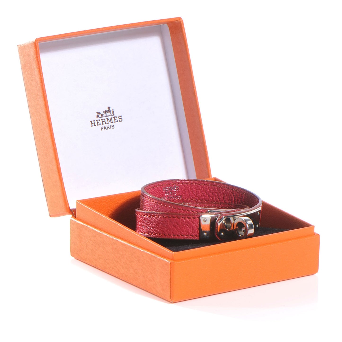 Chevre Mysore Kelly Double Tour Bracelet Small Fuchsia