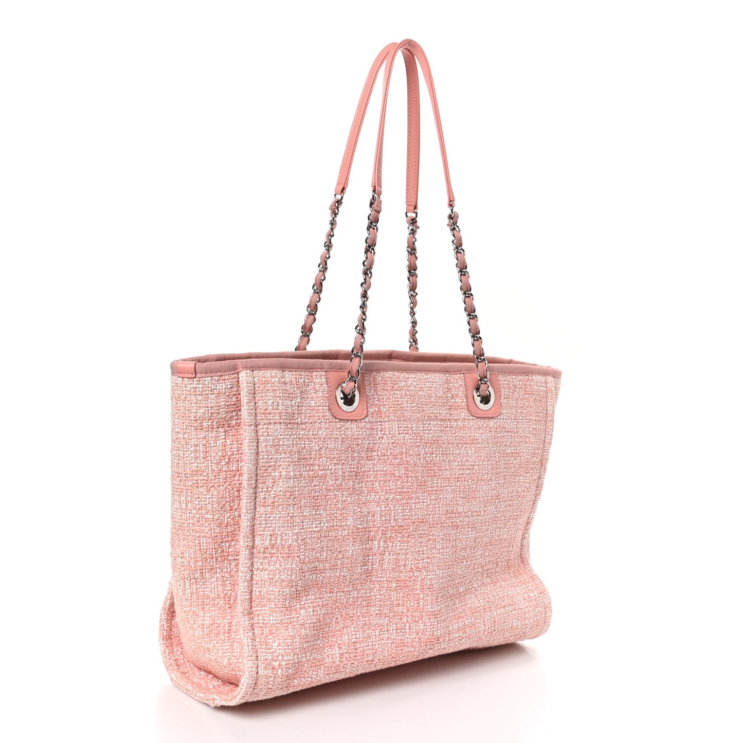 Straw Lurex Small Deauville Tote Pink