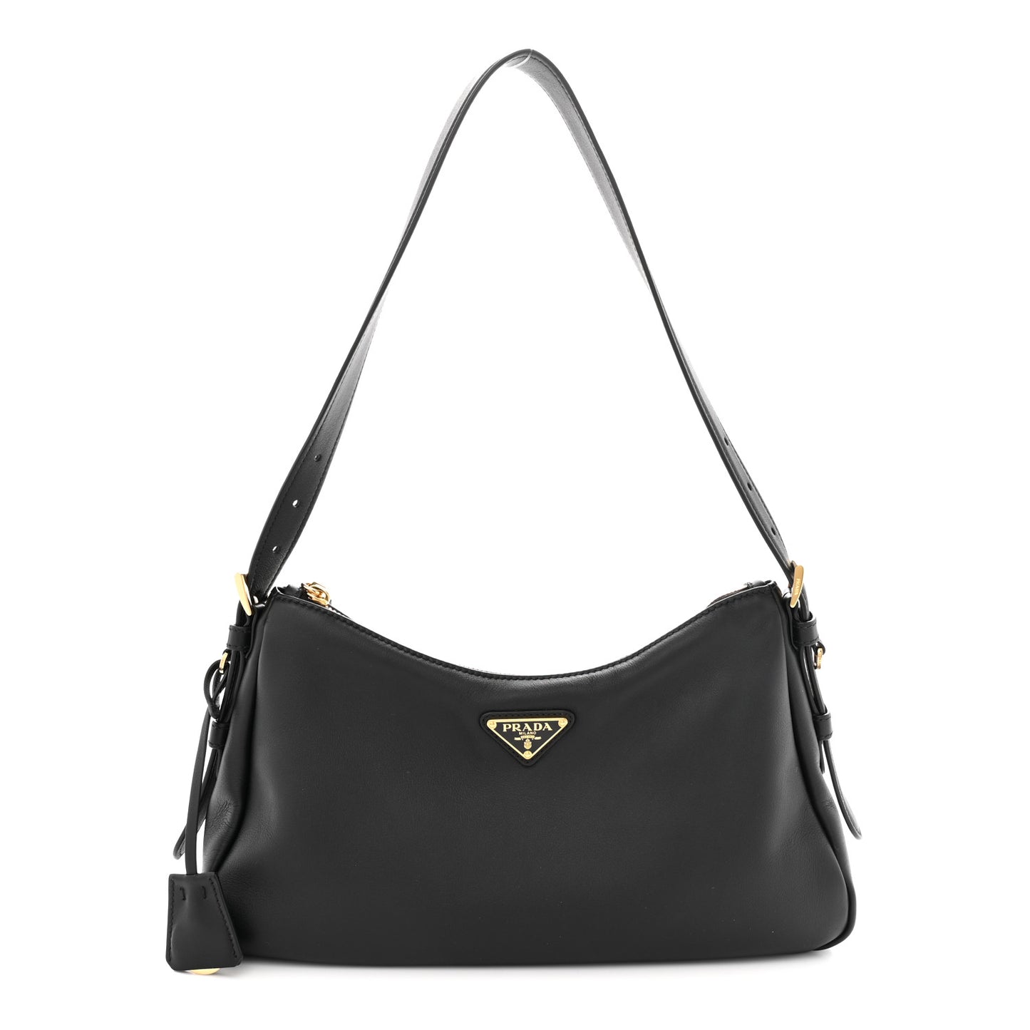Soft Calfskin Medium Aimee Shoulder Bag Black