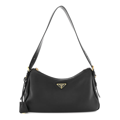 Prada Soft Calfskin Medium Aimee Shoulder Bag Black 1 of 10