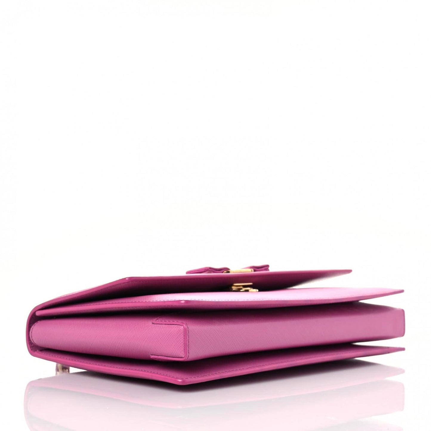 Printed Calfskin Vara Bow Chain Flap Crossbody Fuchsia