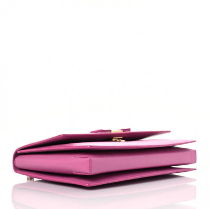 Salvatore Ferragamo Printed Calfskin Vara Bow Chain Flap Crossbody Fuchsia 4 of 13