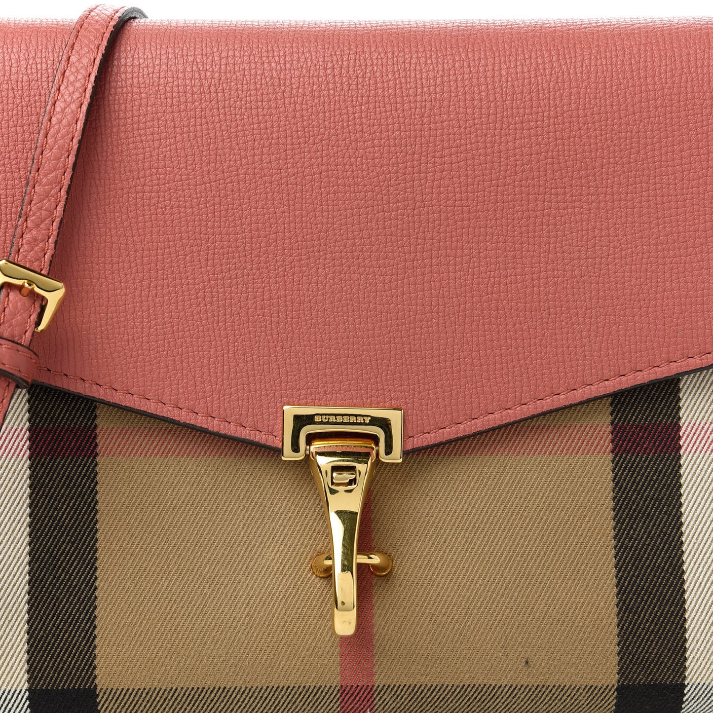 Derby Calfskin House Check Small Macken Crossbody Bag Copper Pink