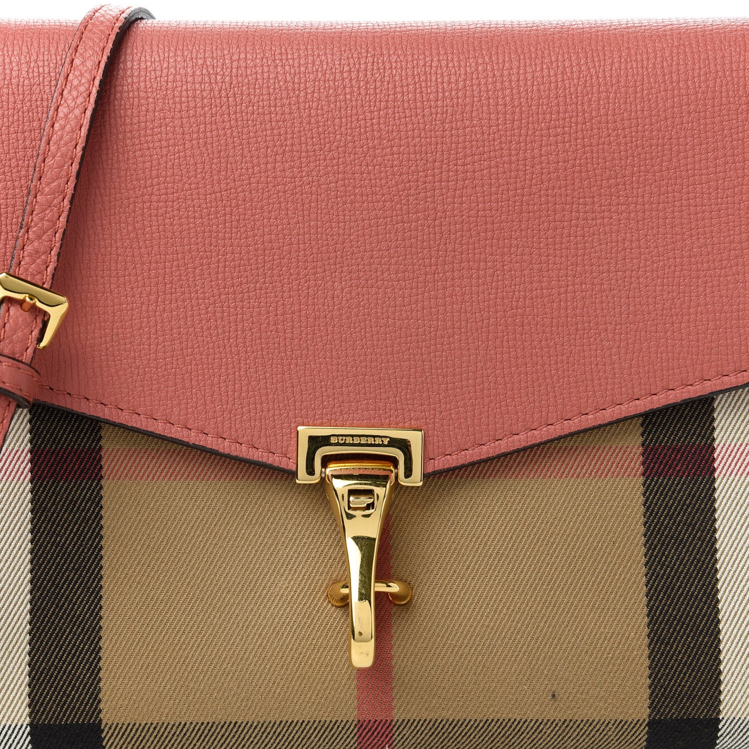 Burberry Derby Calfskin House Check Small Macken Crossbody Bag Copper Pink 11 of 11