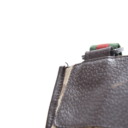 Gucci GG Monogram Web Messenger Crossbody Bag Dark Brown 10 of 14