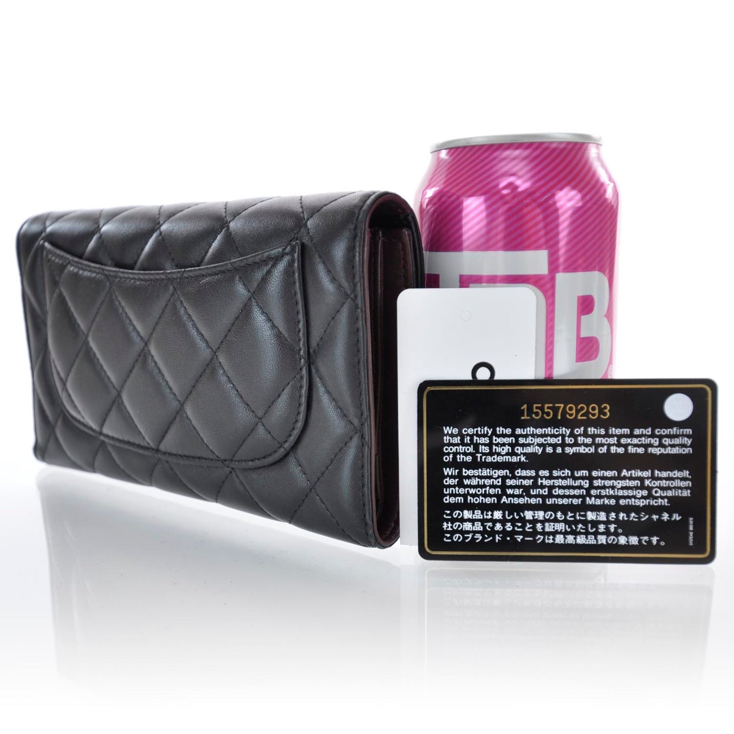 Lambskin Large Flap Wallet Black