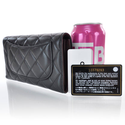 Chanel Lambskin Large Flap Wallet Black 2 of 9