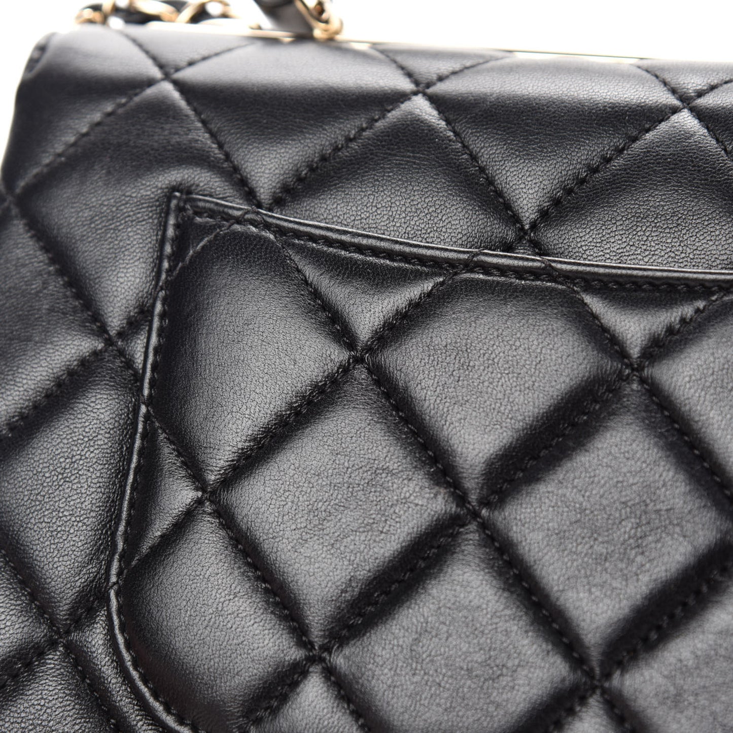 Lambskin Quilted Small Trendy CC Dual Handle Flap Bag Black