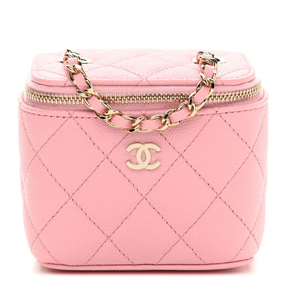 Chanel Caviar Quilted Mini Vanity Case With Chain Pink 1 of 8