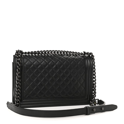 Chanel Calfskin Quilted New Medium Boy Flap So Black 3 of 10