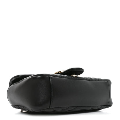 Gucci Lambskin Matelasse Medium GG Marmont Shoulder Bag Black 3 of 9