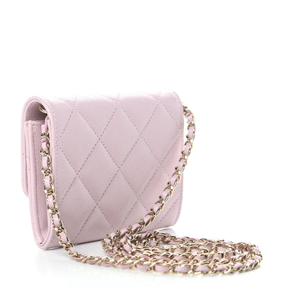 Chanel Caviar Quilted Coco Candy Card Holder On Chain Light Pink 3 of 12