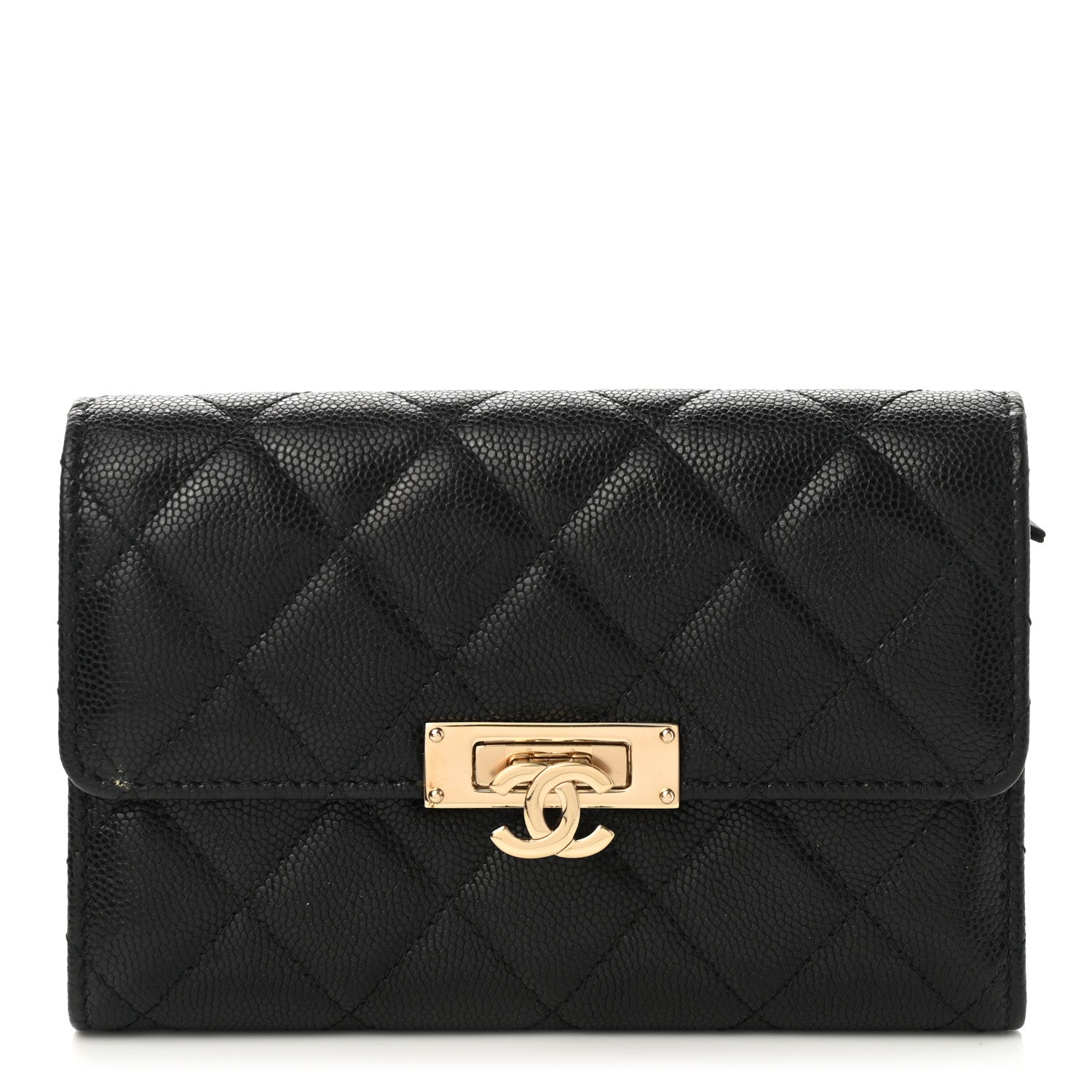 Chanel Caviar Quilted Small Golden Class Flap Wallet Black 1 of 7