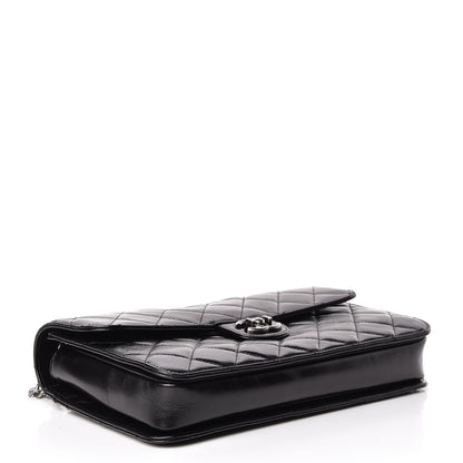 Chanel Glazed Calfskin Quilted Large Perfect Edge Flap Black 4 of 11
