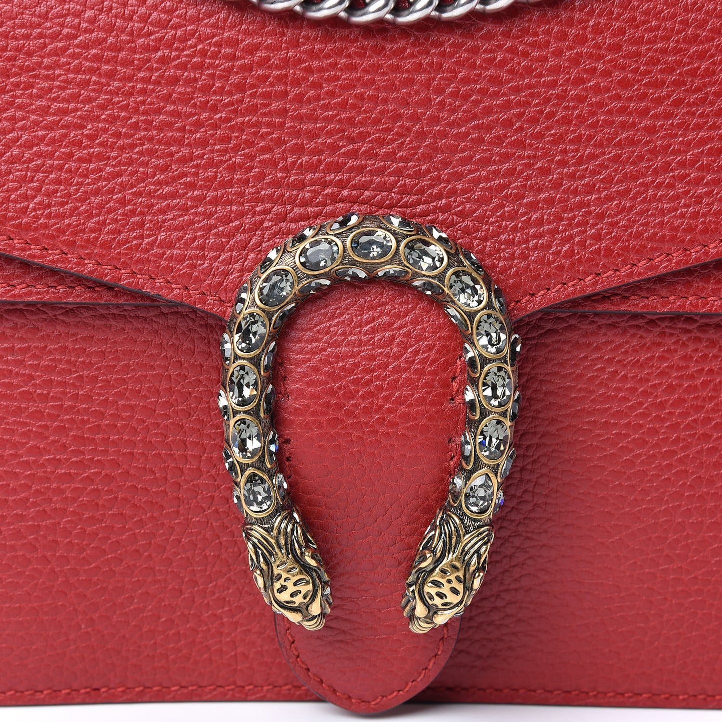 Dollar Calfskin Swarovski Crystal Small Dionysus Shoulder Bag Hibiscus Red