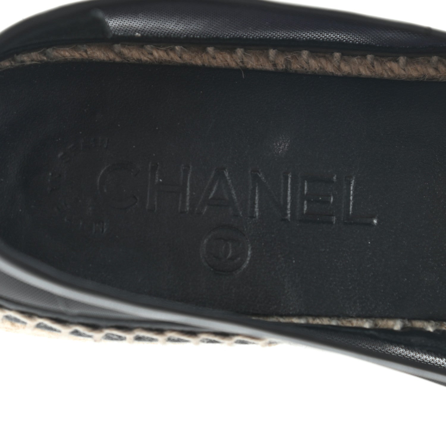 Chanel Mesh Grosgrain CC Espadrilles 39 Black 9 of 9