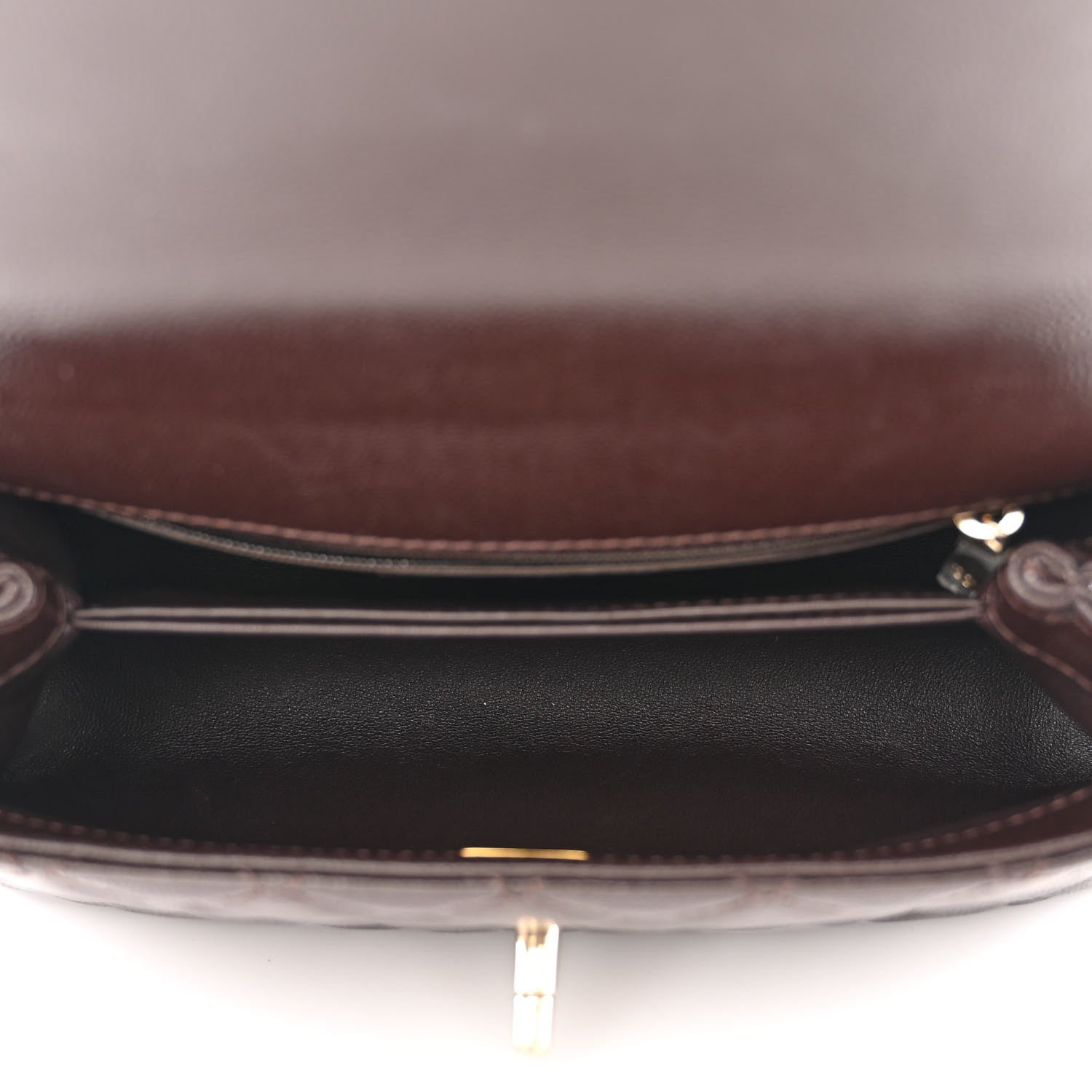 Chanel Caviar Quilted Mini Coco Handle Flap Dark Brown 5 of 10