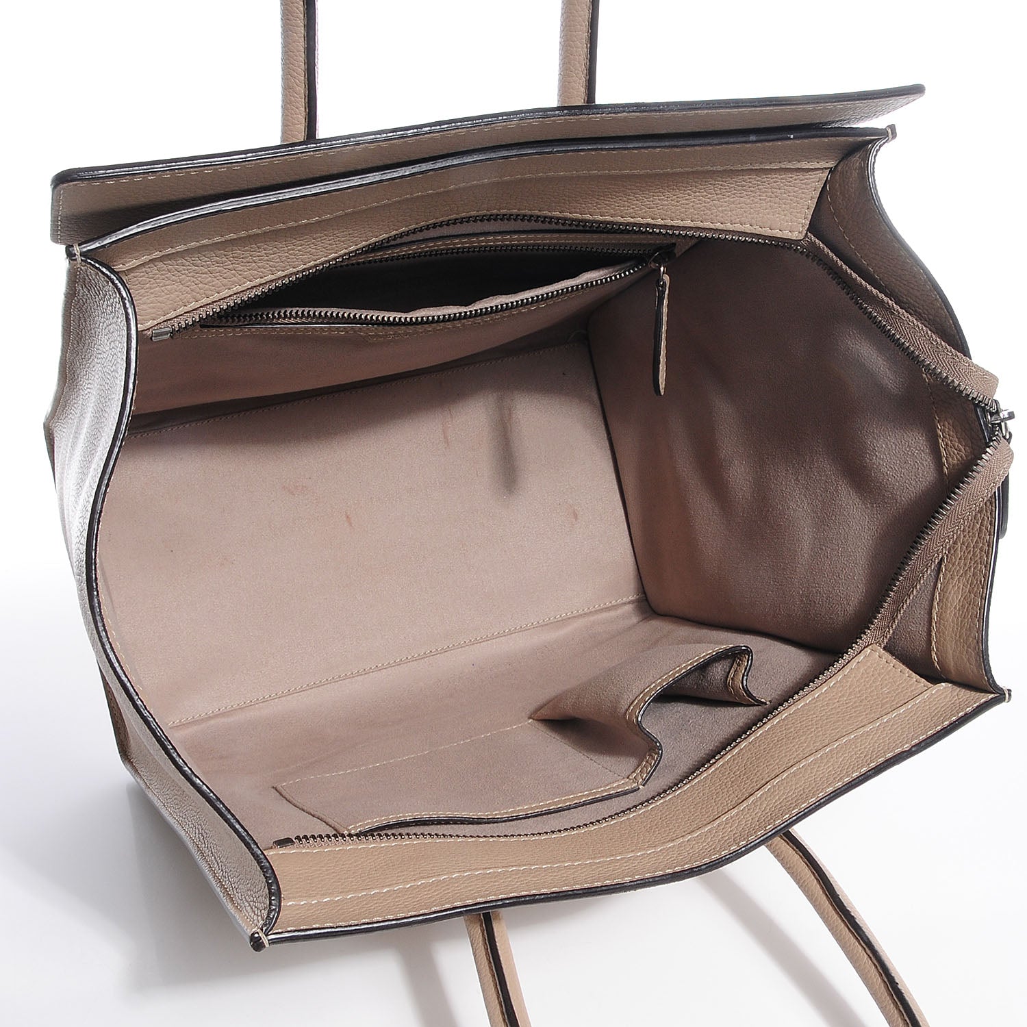 Celine Drummed Calfskin Mini Luggage Dune 5 of 8