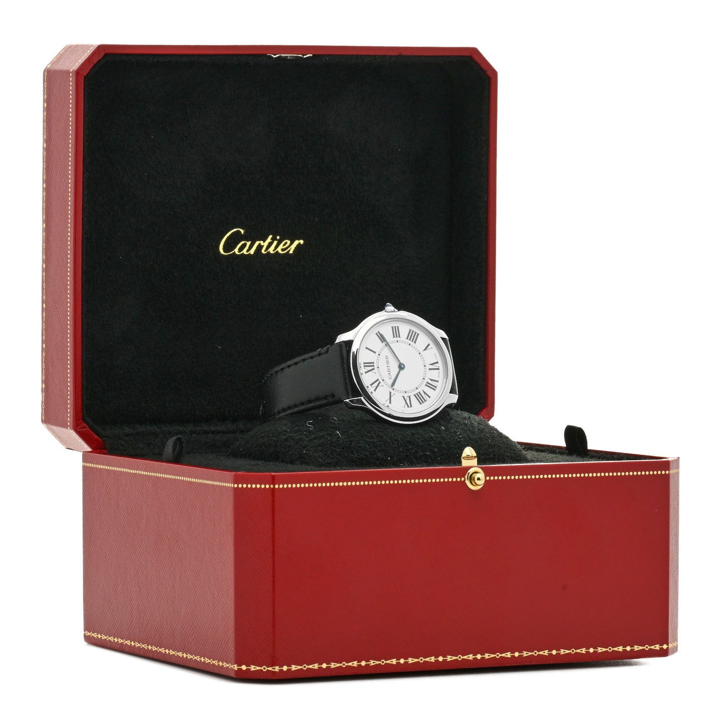 Stainless Steel Calfskin 36mm Ronde Must de Cartier Quartz Watch