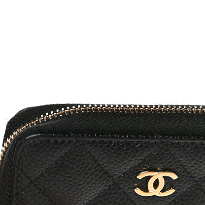 Chanel Caviar Quilted Zip Coin Purse Black 8 of 13