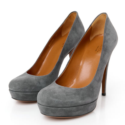 Gucci Kid Scamosciato Betty Pumps 37 Grey 4 of 8