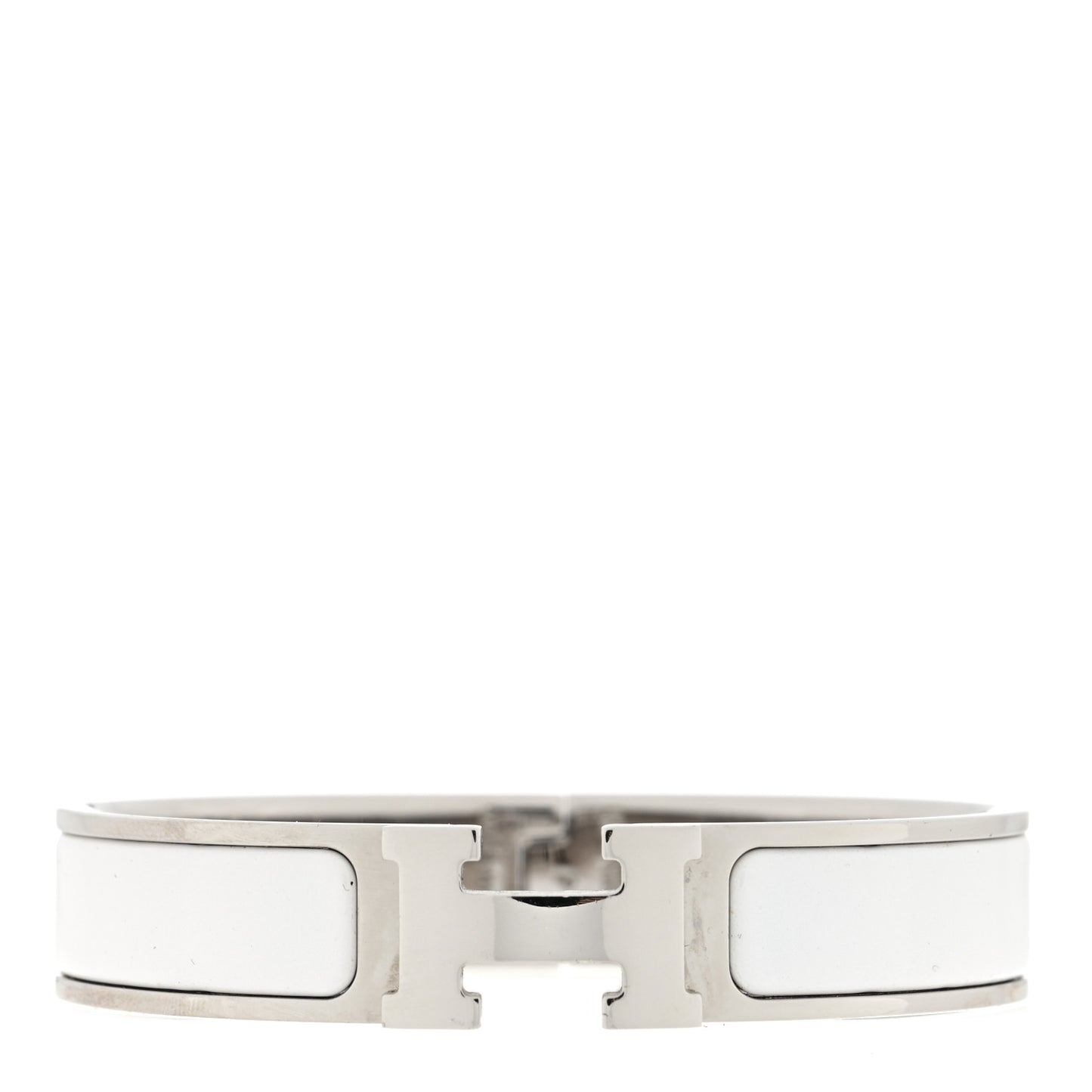 Enamel Narrow Clic Clac H Bracelet PM White