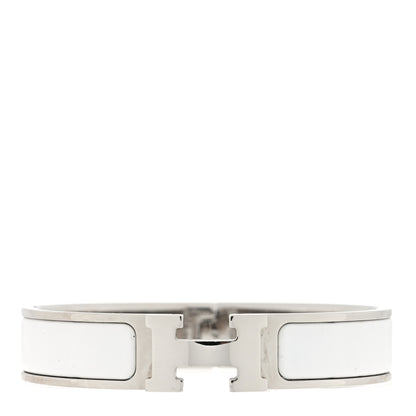 Hermes Enamel Narrow Clic Clac H Bracelet PM White 1 of 4