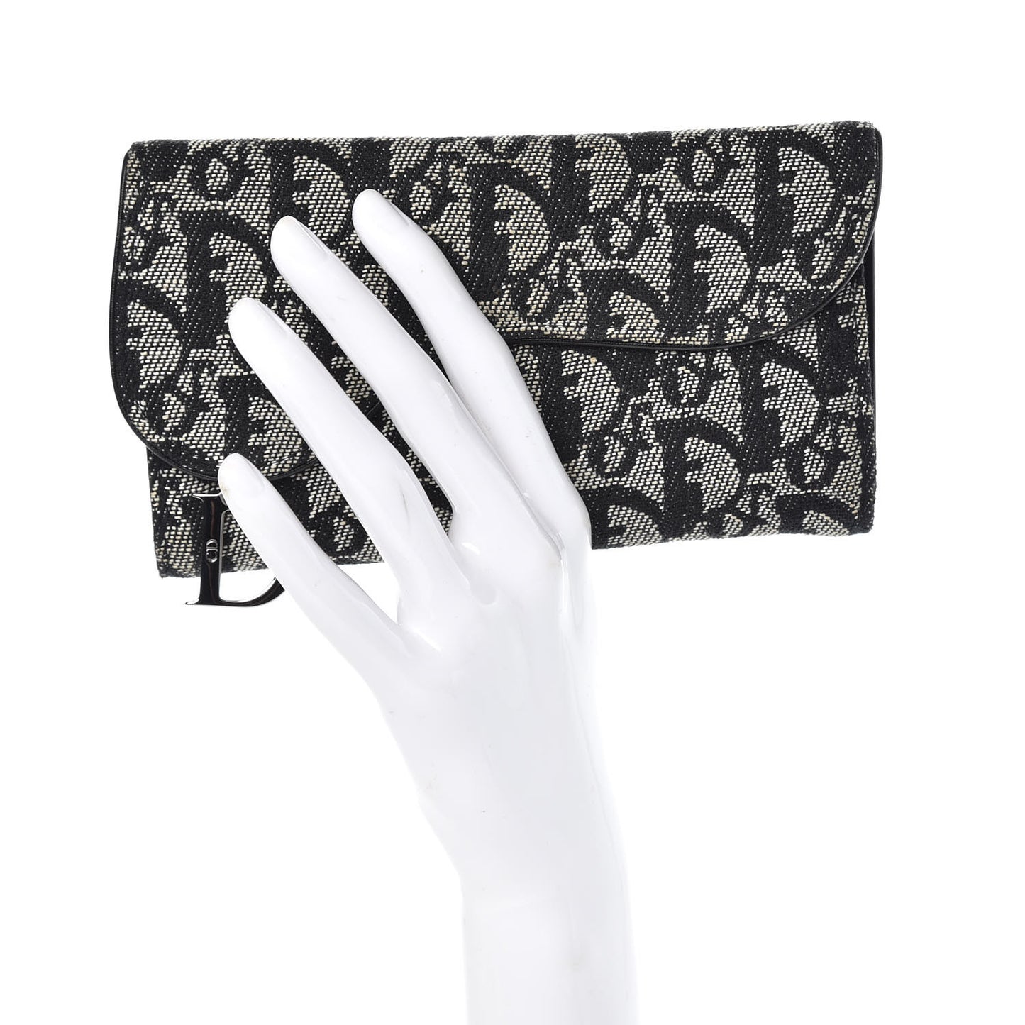 Monogram Dior Saddle Wallet Black