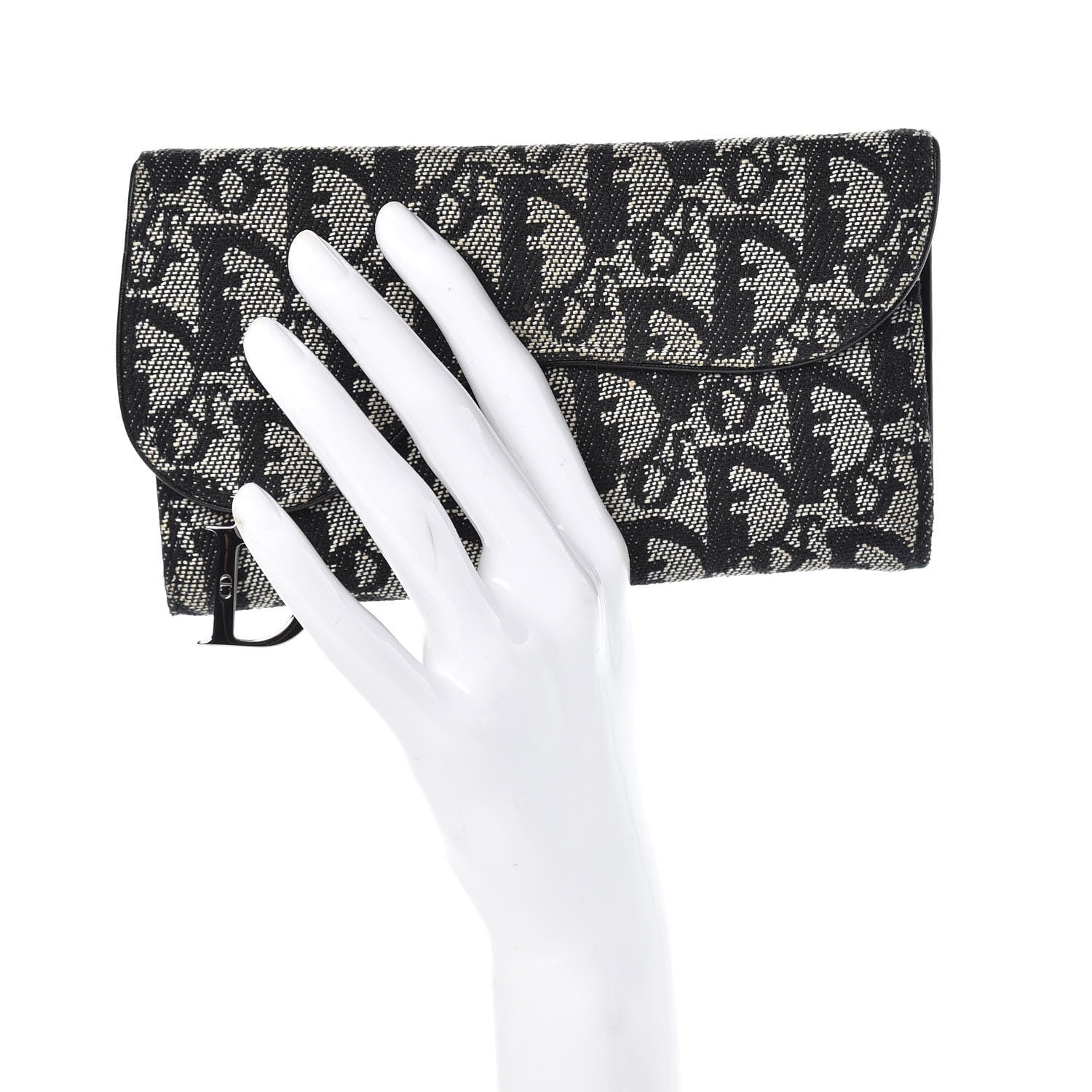 Christian Dior Monogram Dior Saddle Wallet Black 2 of 8