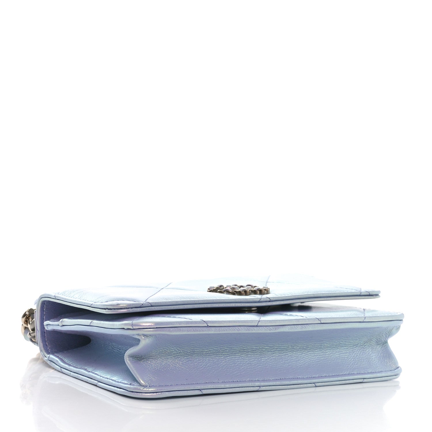 Chanel Iridescent Calfskin Quilted Chanel 19 Wallet On Chain WOC Light Purple 4 of 11